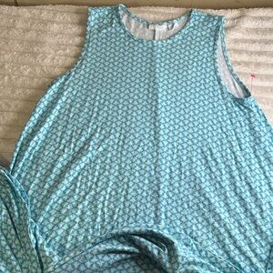 Sigrid Olsen Aqua and White Dress